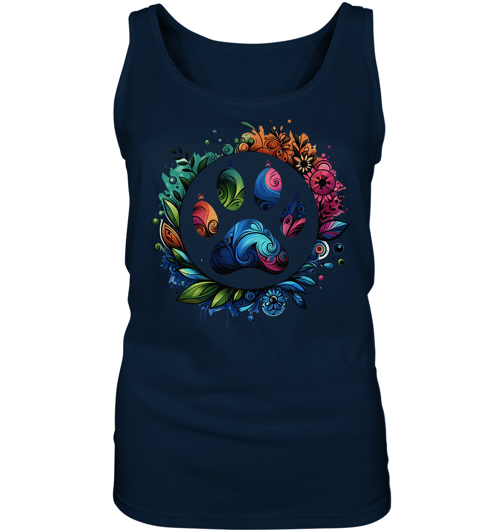 Pfote mit Blumendesign - Ladies Tank-Top