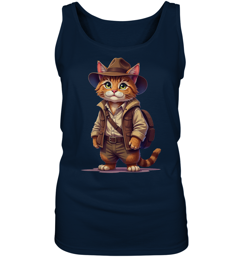 Abenteurer Katze Cartoon  - personalisierbar - Ladies Tank-Top