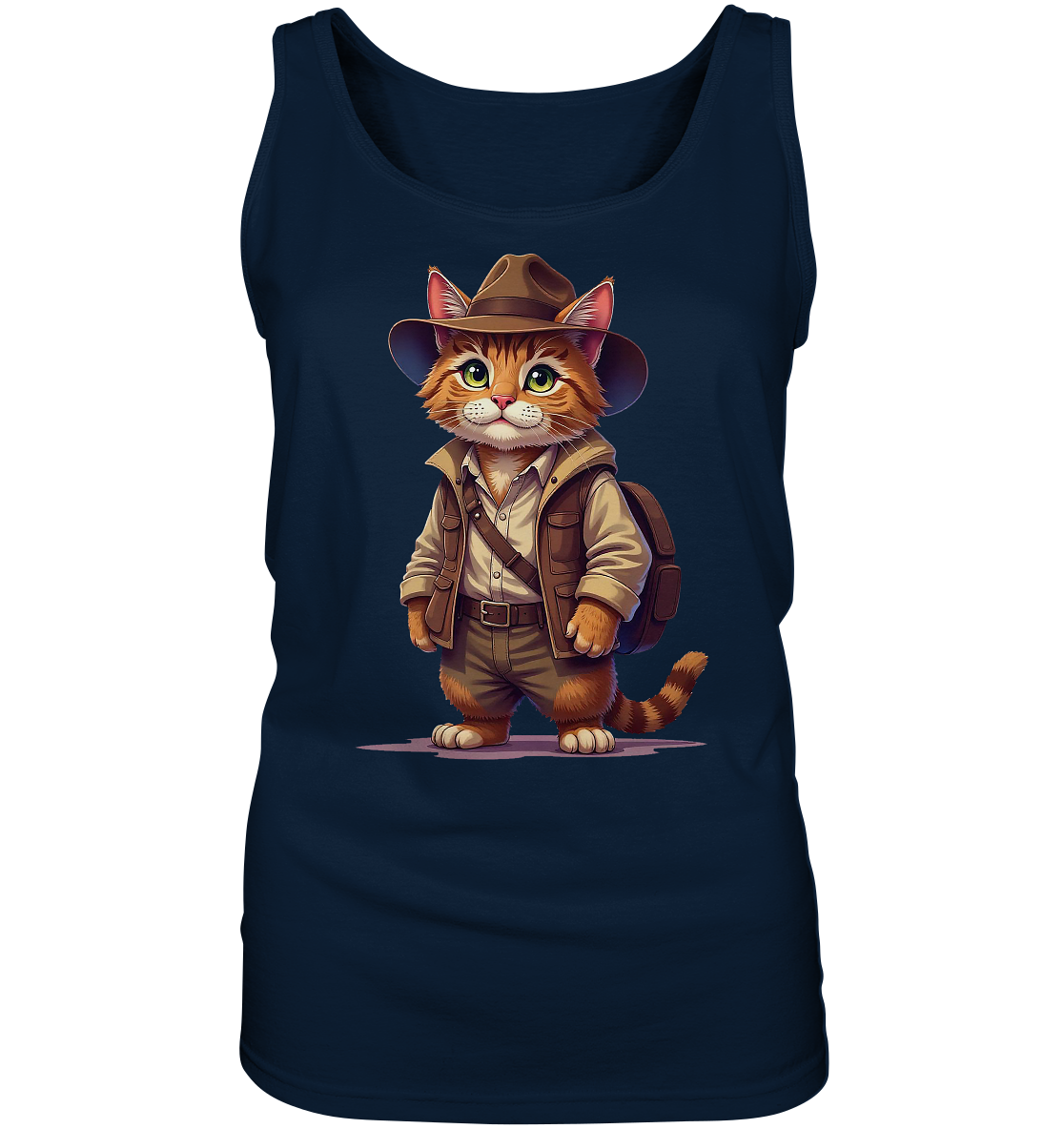 Abenteurer Katze Cartoon  - personalisierbar - Ladies Tank-Top