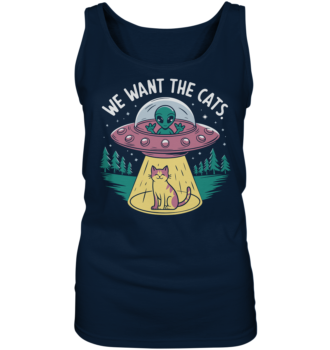 Alien und Katzen Fun Design We want the cats - Ladies Tank-Top