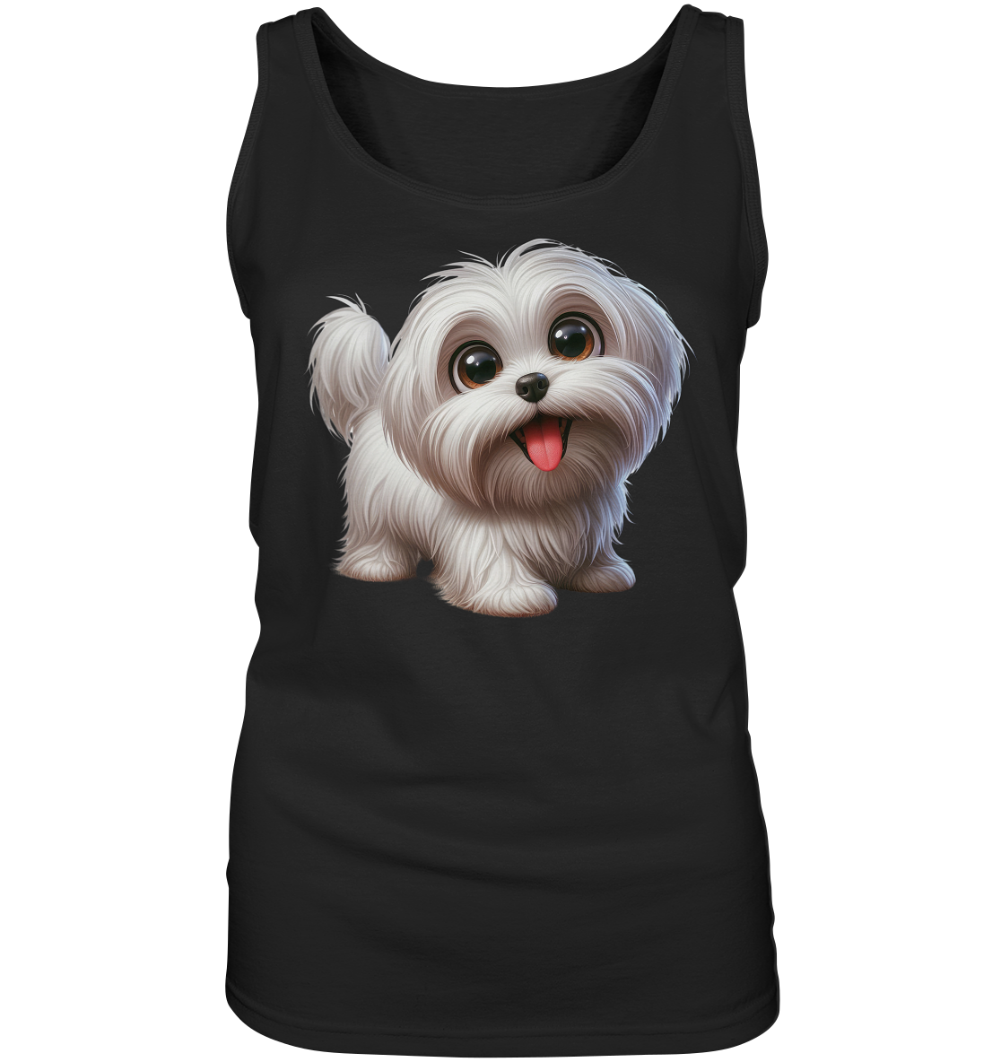 Malteser Hund Cartoon - personalisierbar - Ladies Tank-Top