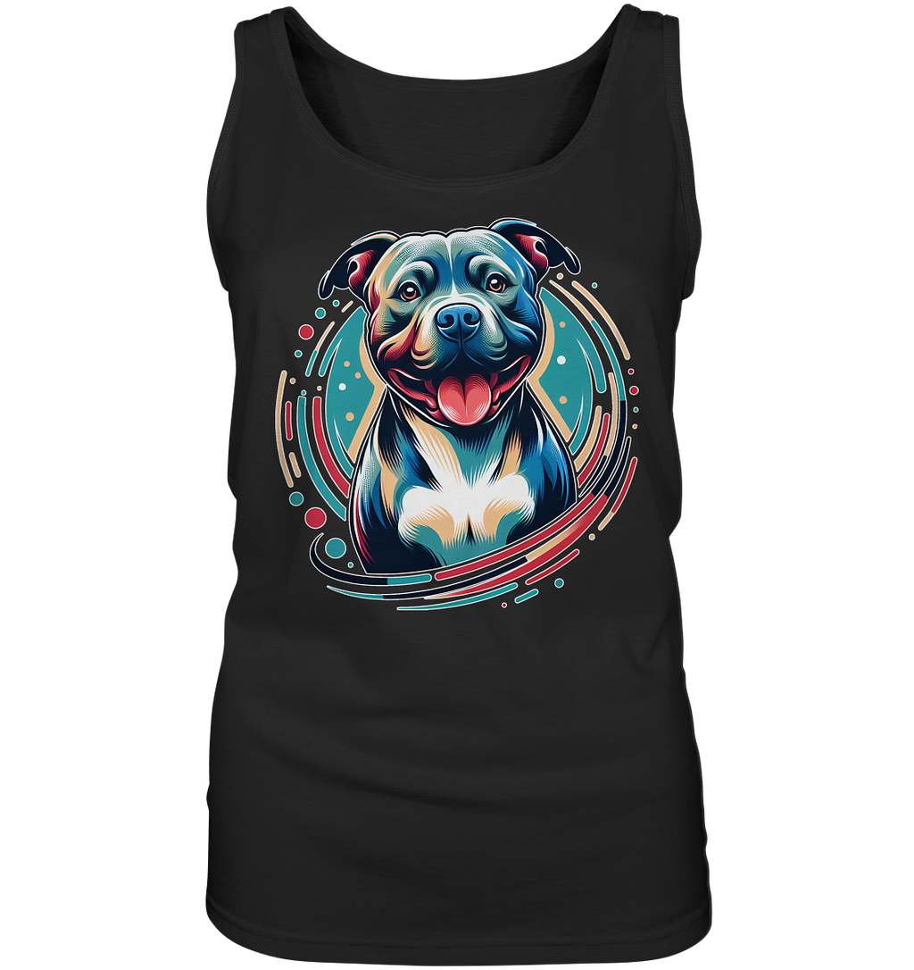 Happy Pittbull / Staffy PopArt - Ladies Tank-Top