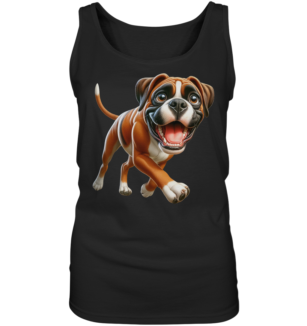 Boxer Cartoon Hund personalisierbar - Ladies Tank-Top