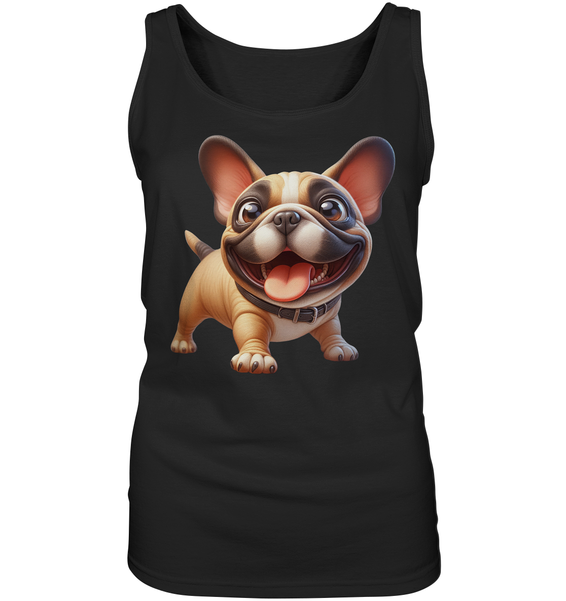 Französische Bulldogge Cartoon personalisierbar - Ladies Tank-Top