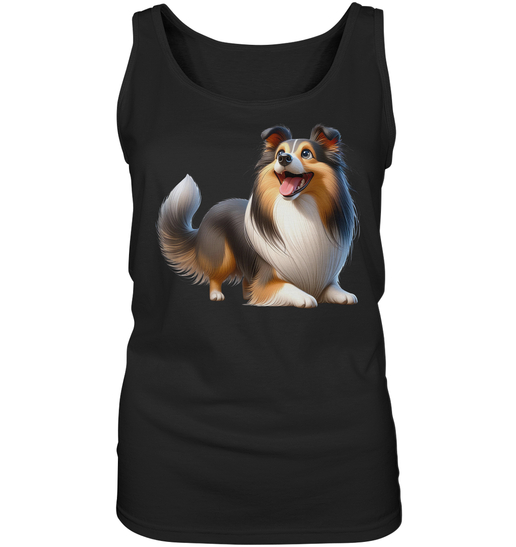 Shetland Sheepdog cartoon personalisierbar - Ladies Tank-Top