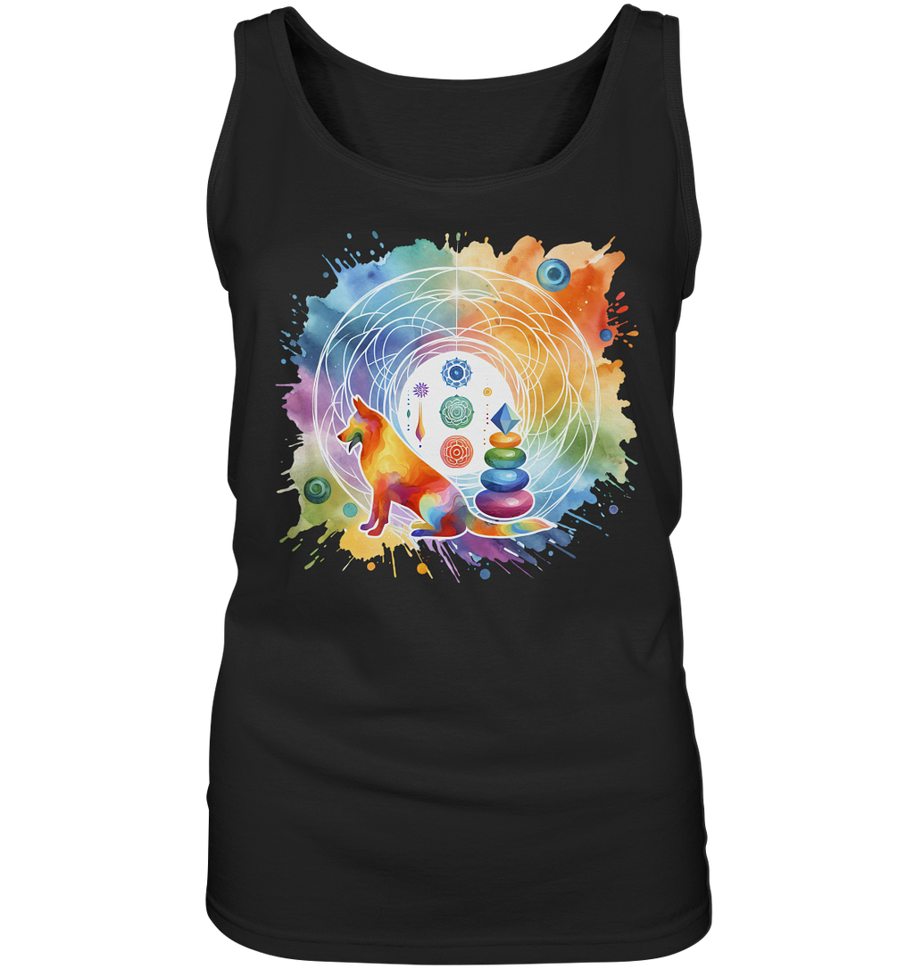 Chakra Art mit Hund Aquarell  - Ladies Tank-Top