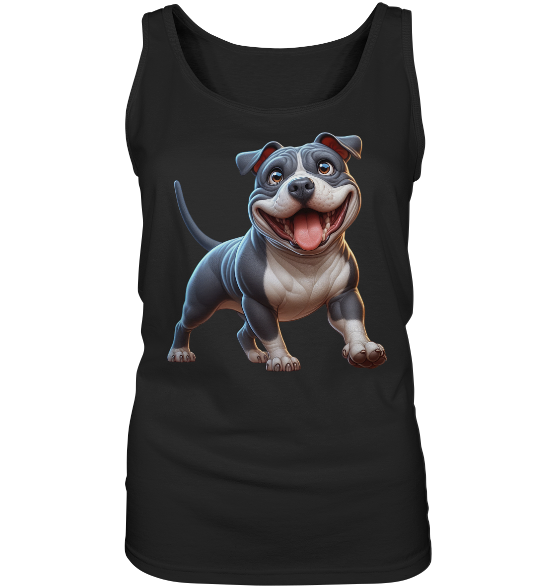 Pittbull Cartoon Hund personalisierbar - Ladies Tank-Top