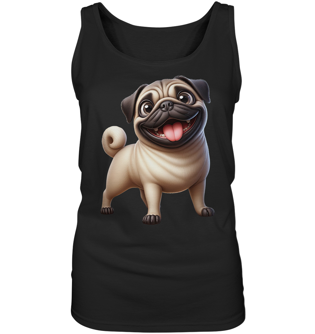 Mops Cartoon - personalisierbar - Ladies Tank-Top