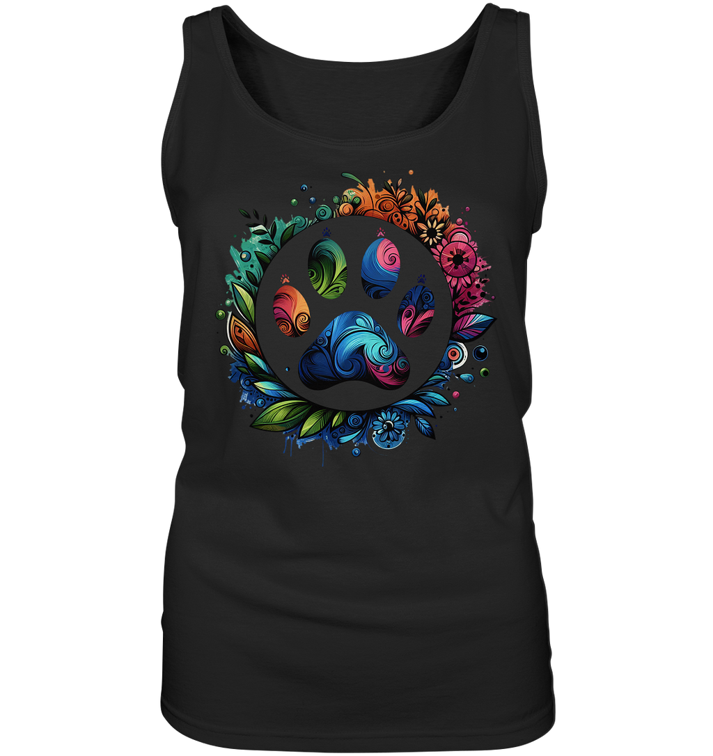 Pfote mit Blumendesign - Ladies Tank-Top