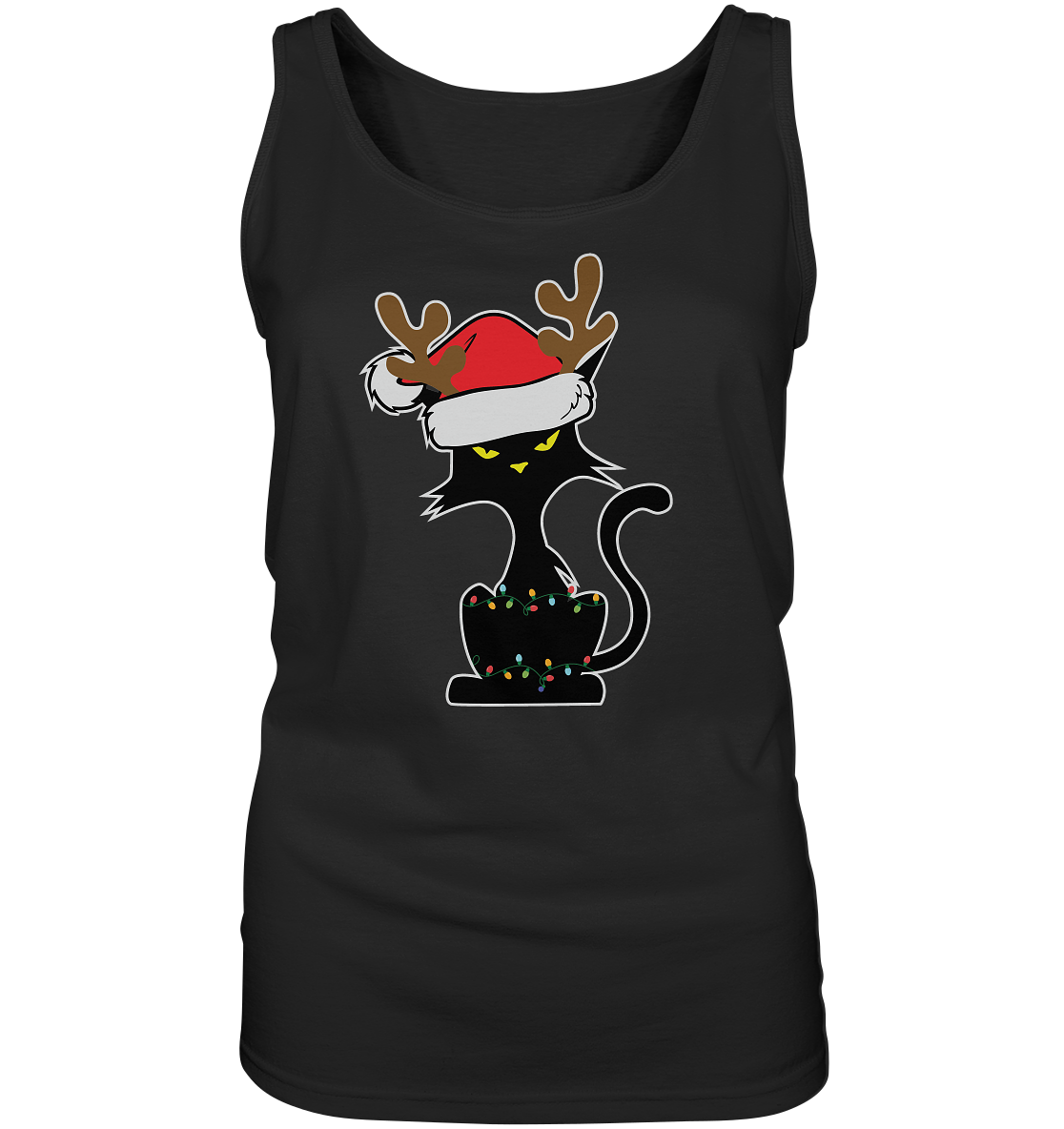 Grumpy Weihnachts Katze Cartoon - Ladies Tank-Top