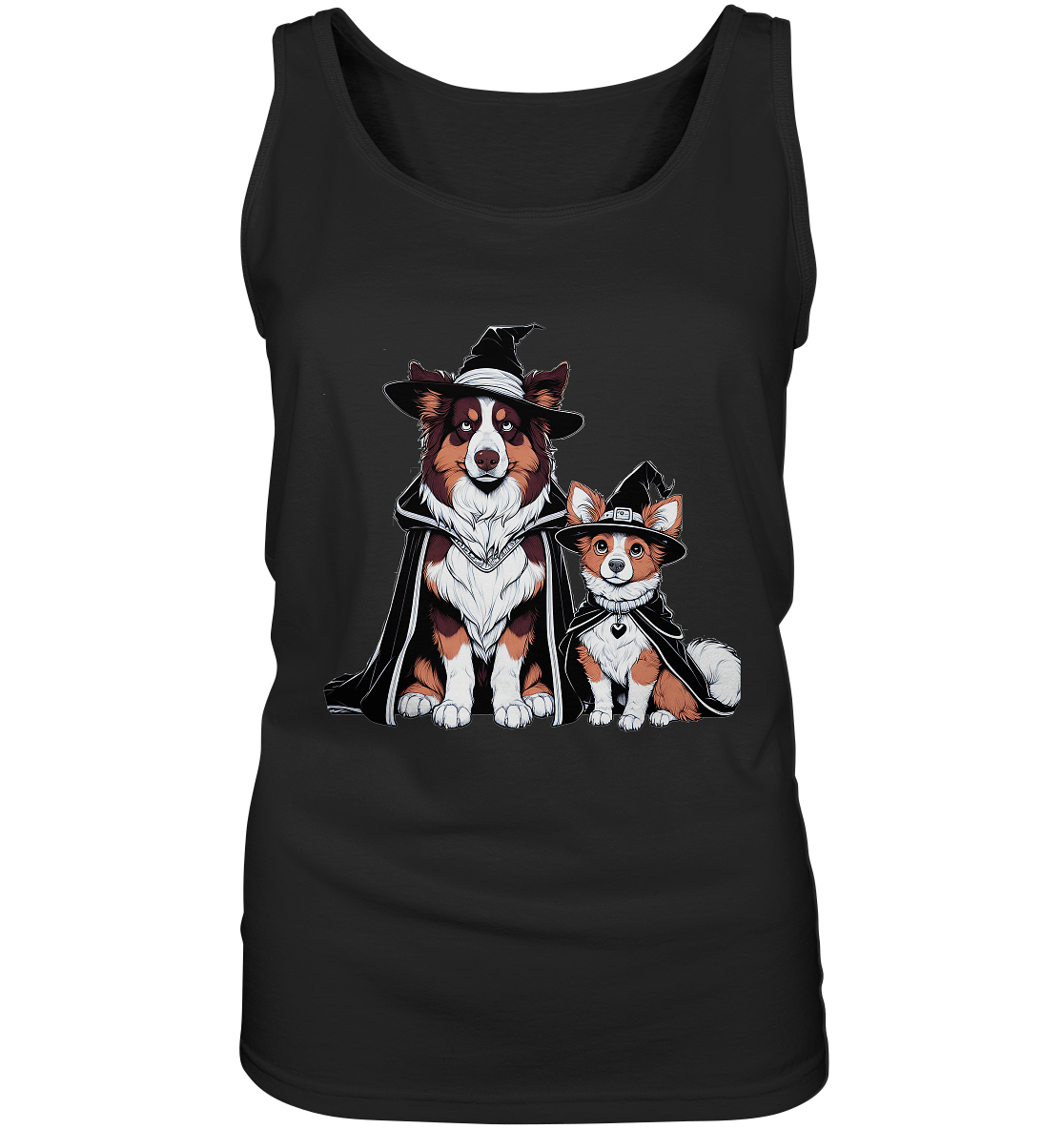 Halloween Wizard Hunde Terrier und Australian Sheppard  - Ladies Tank-Top