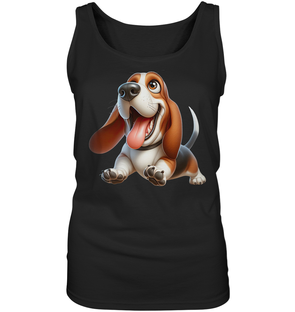 Basset Hound Cartoon personalisierbar - Ladies Tank-Top