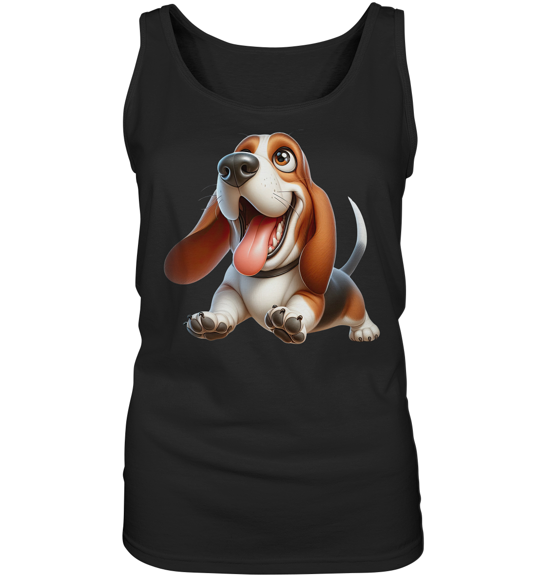 Basset Hound Cartoon personalisierbar - Ladies Tank-Top