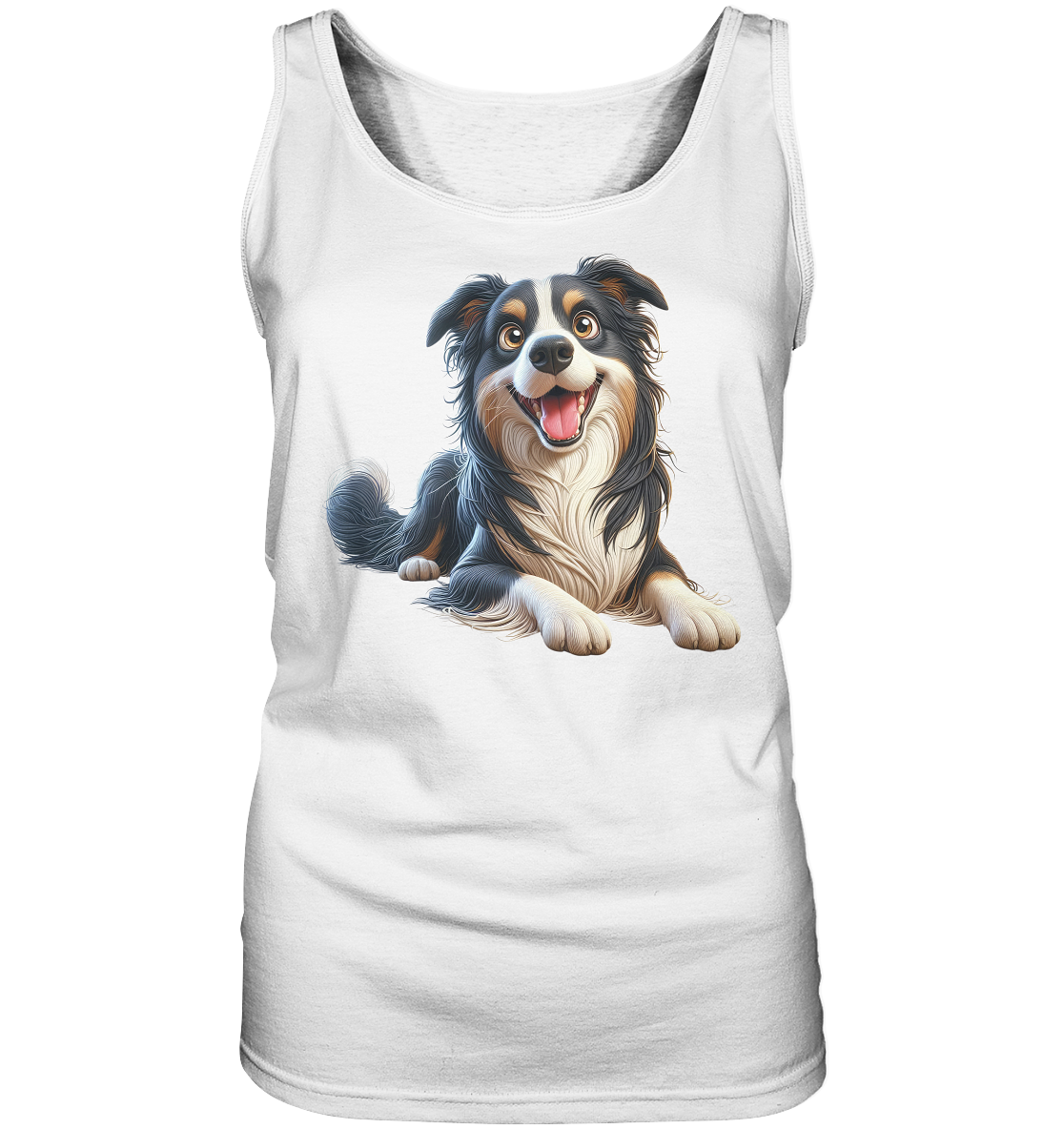 Border Collie Cartoon - personalisierbar - Ladies Tank-Top
