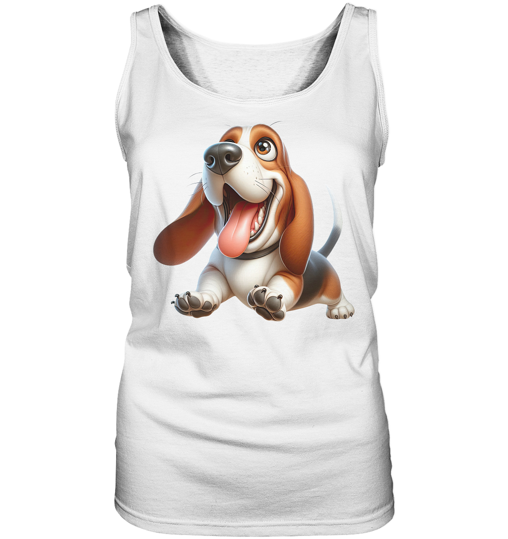 Basset Hound Cartoon personalisierbar - Ladies Tank-Top