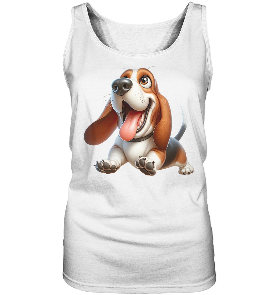 Basset Hound Cartoon personalisierbar - Ladies Tank-Top