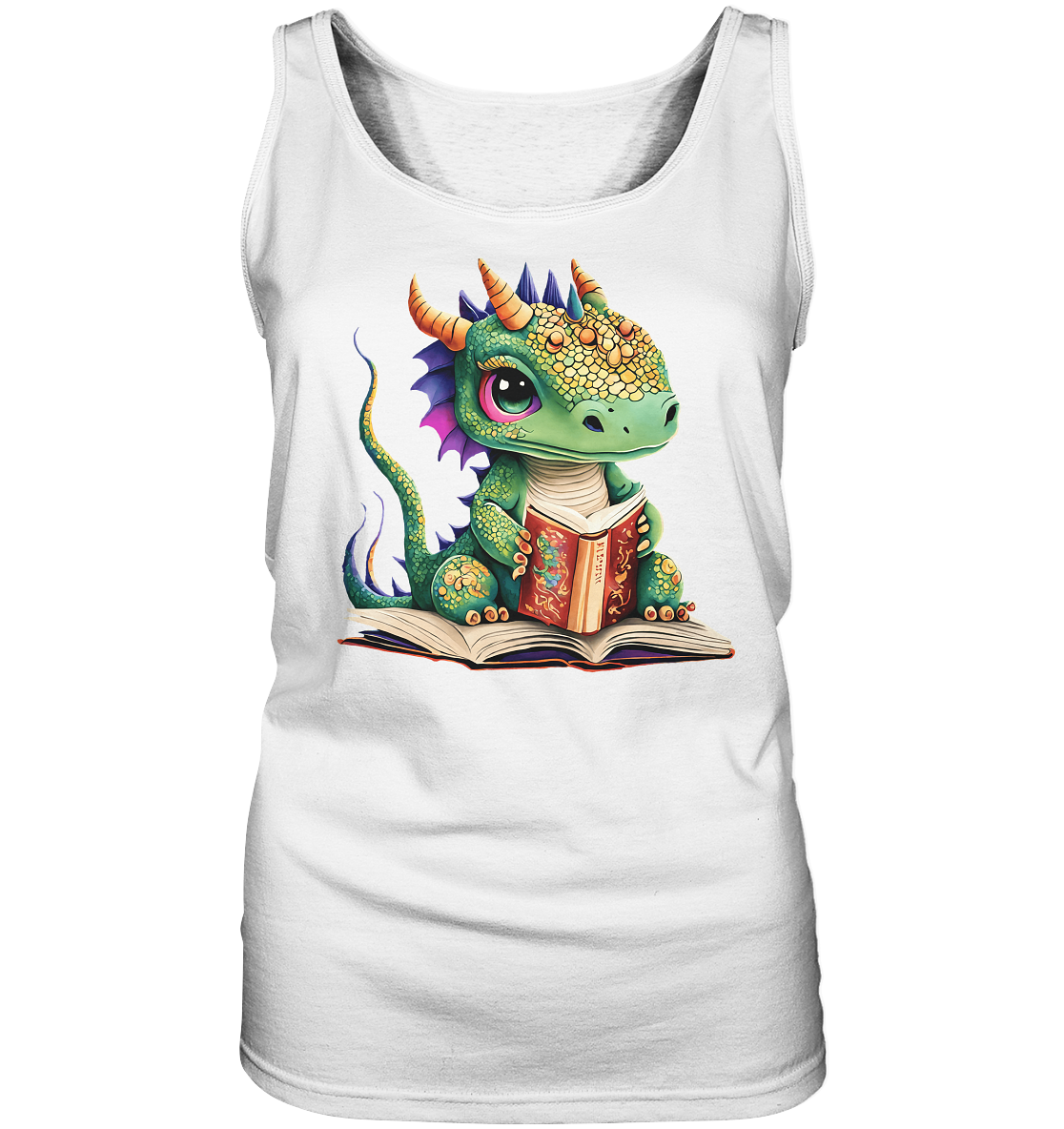 Kleiner lesender Drache -personalisierbar - Ladies Tank-Top
