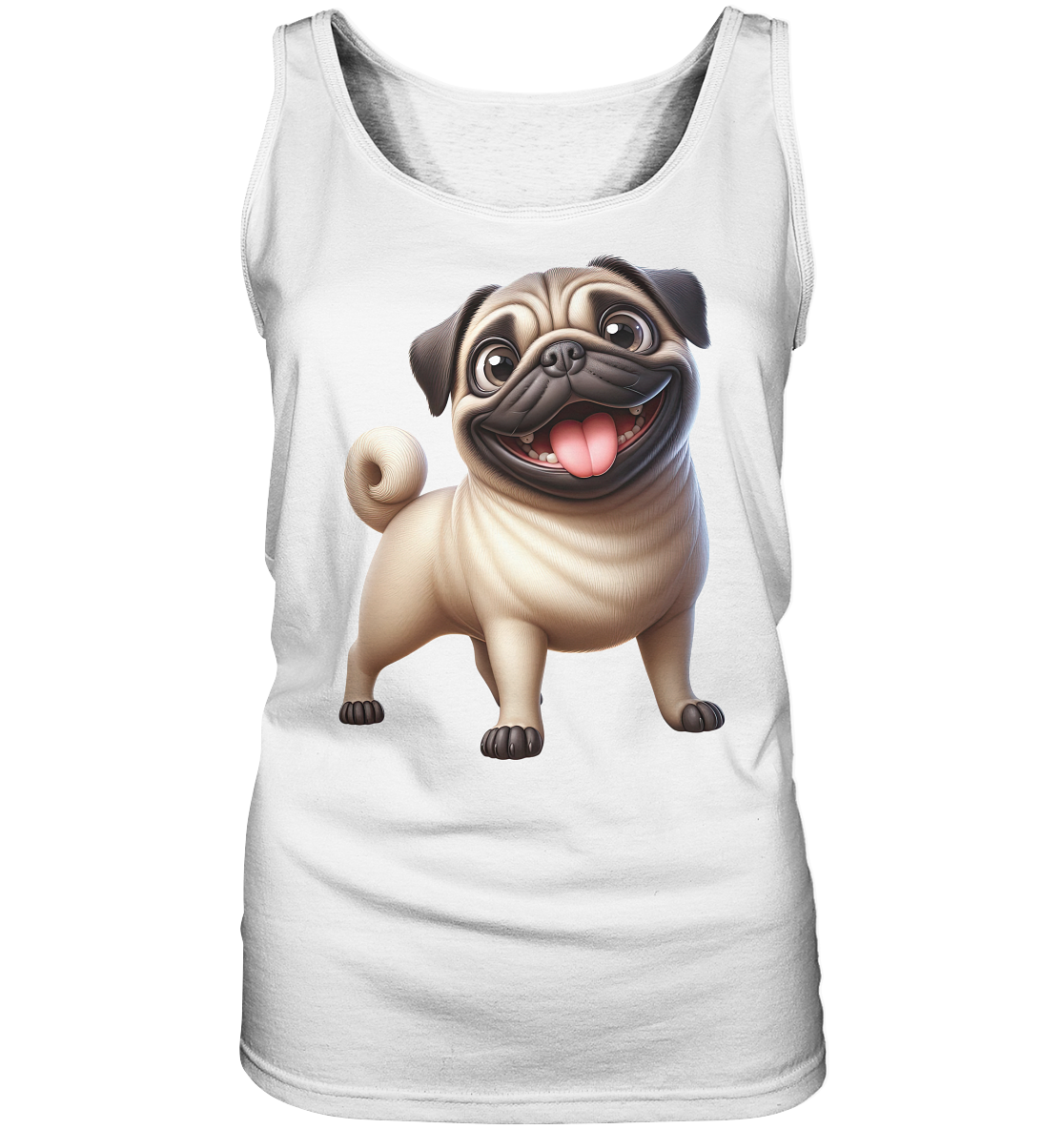 Mops Cartoon - personalisierbar - Ladies Tank-Top