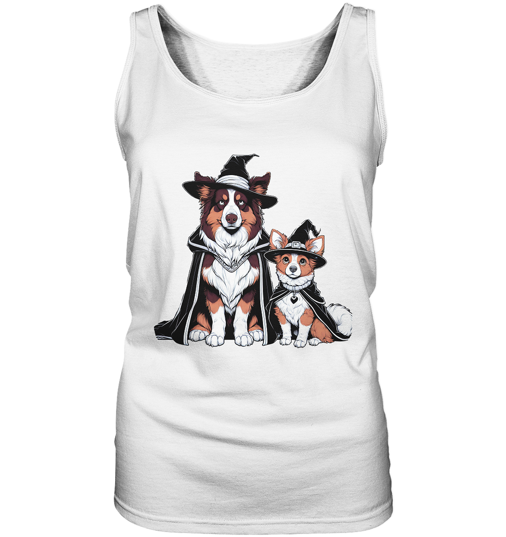 Halloween Wizard Hunde Terrier und Australian Sheppard  - Ladies Tank-Top
