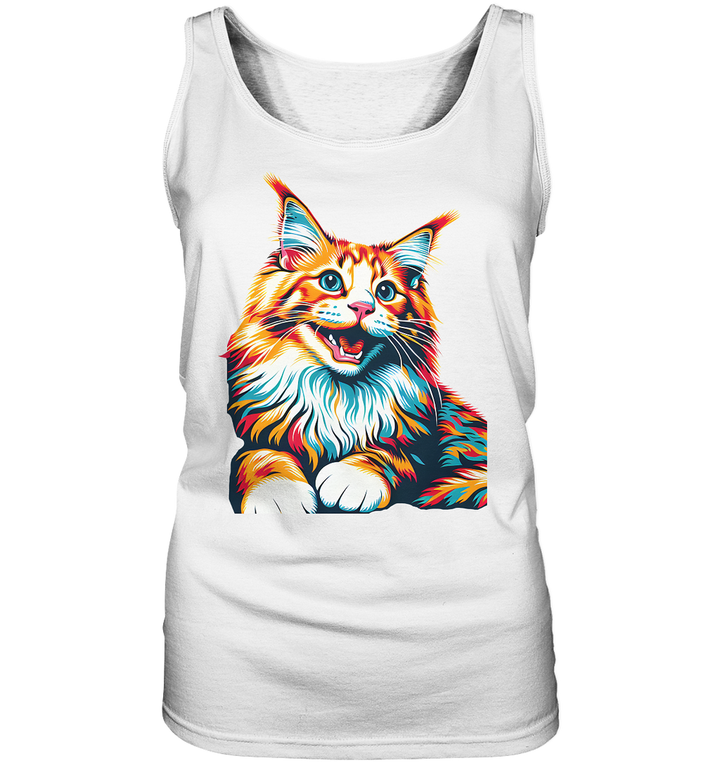Maine Coon Katze Pop Art - personalisierbar - Ladies Tank-Top
