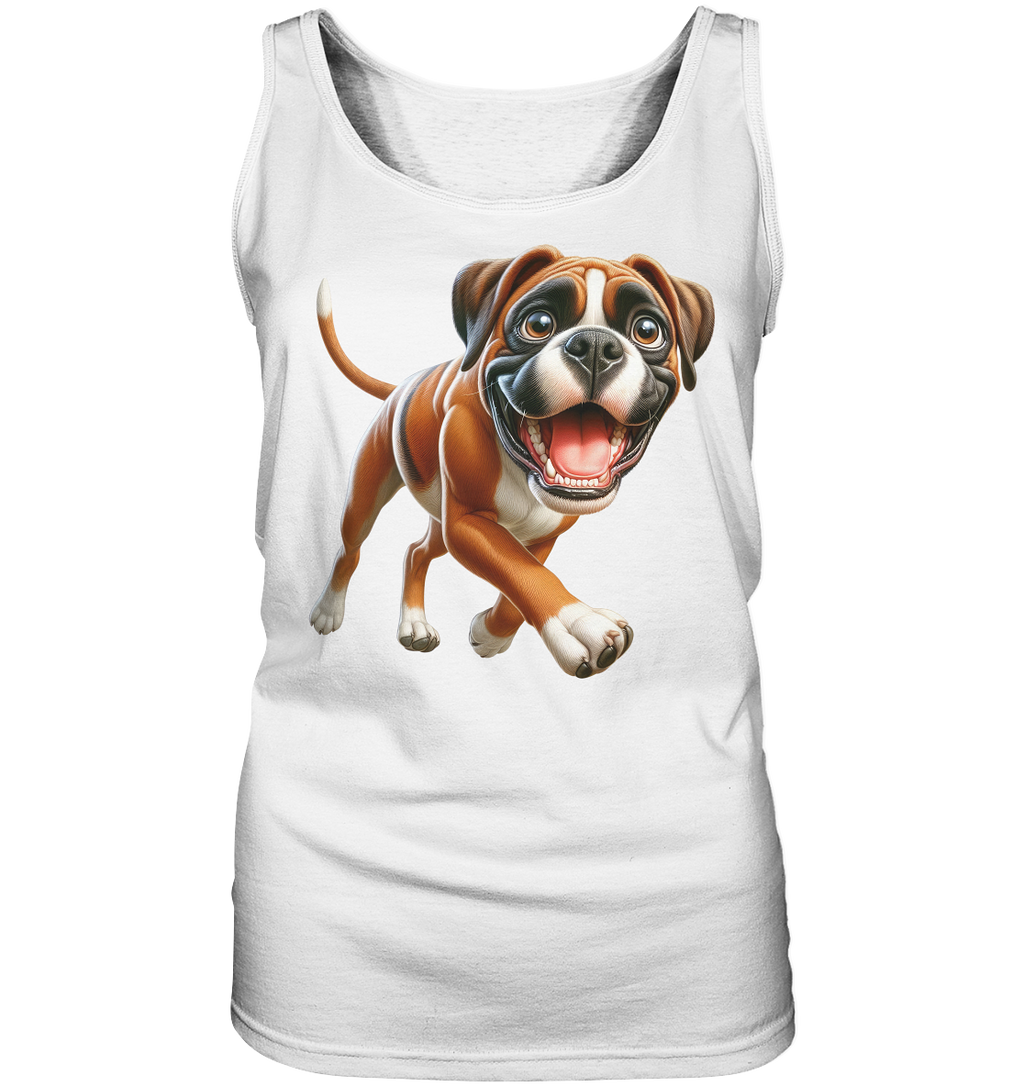 Boxer Cartoon Hund personalisierbar - Ladies Tank-Top
