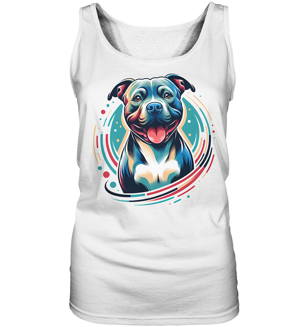 Happy Pittbull / Staffy PopArt - Ladies Tank-Top
