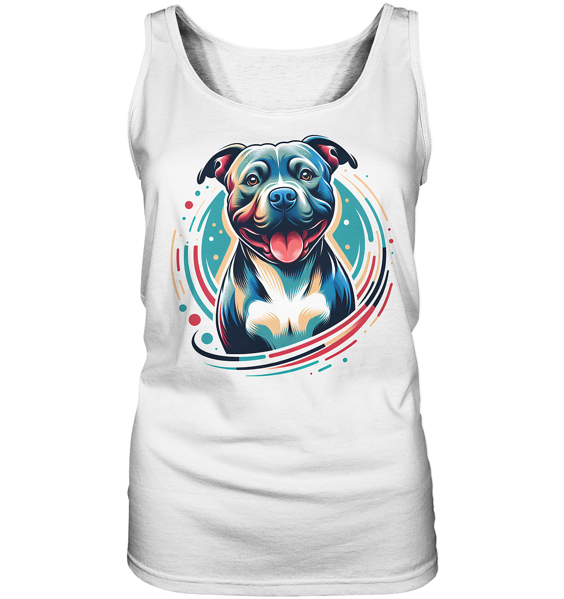 Happy Pittbull / Staffy PopArt - Ladies Tank-Top