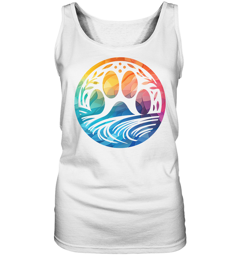 Modern Design Pfote mit regenbogenartigen Farbverlauf  - Ladies Tank-Top