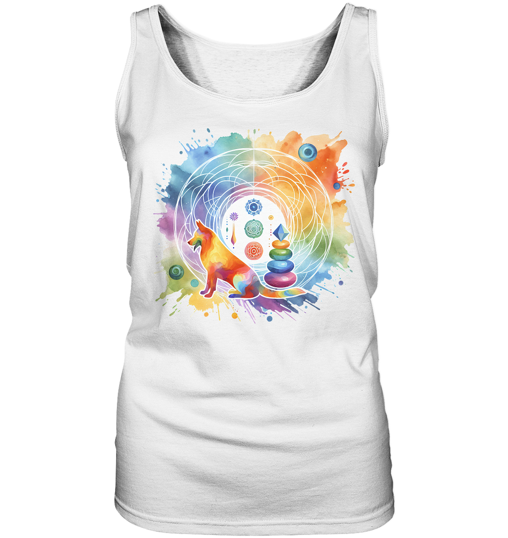 Chakra Art mit Hund Aquarell  - Ladies Tank-Top