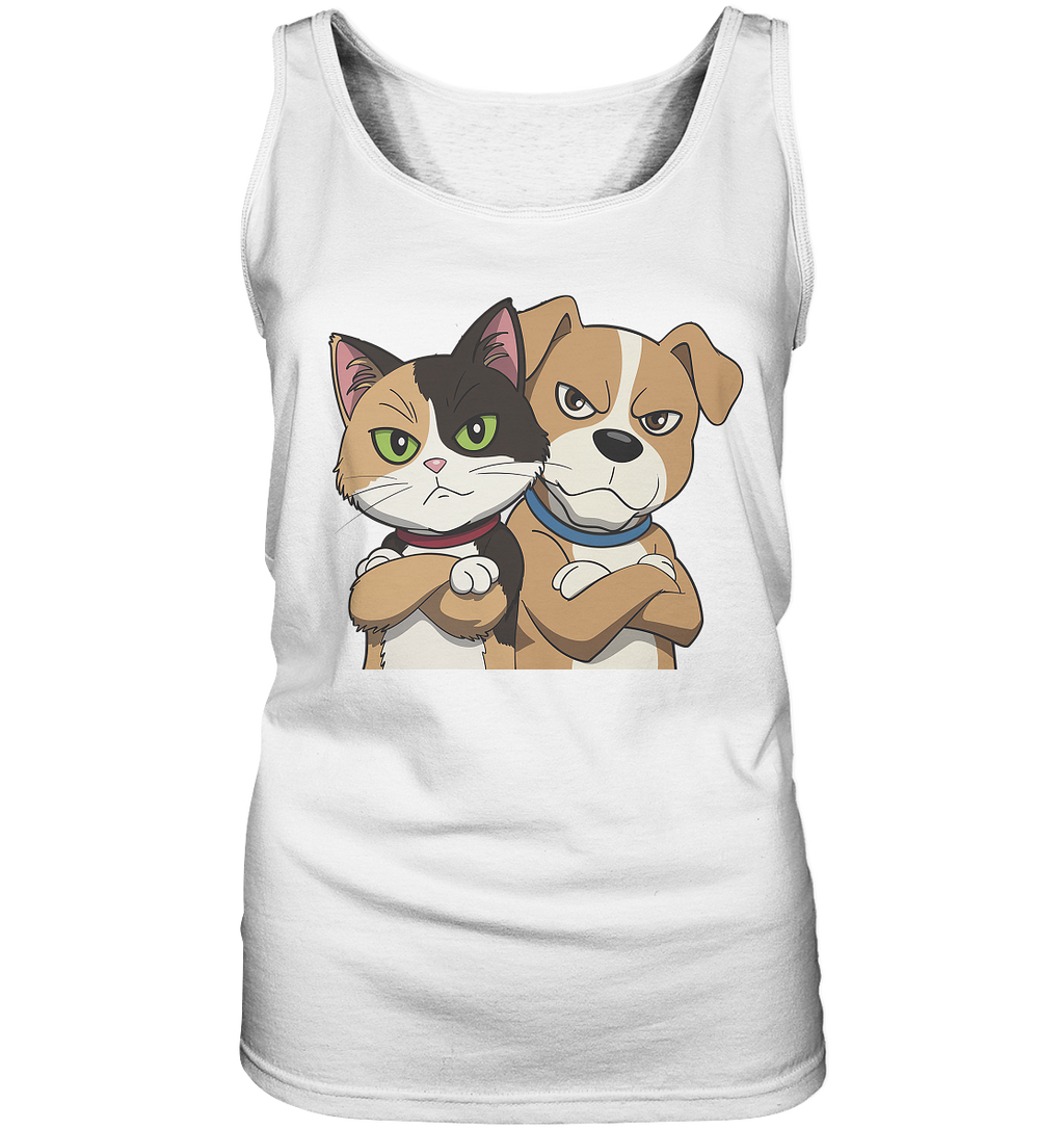 Hund und Katze grumpy - personalisierbar - Ladies Tank-Top