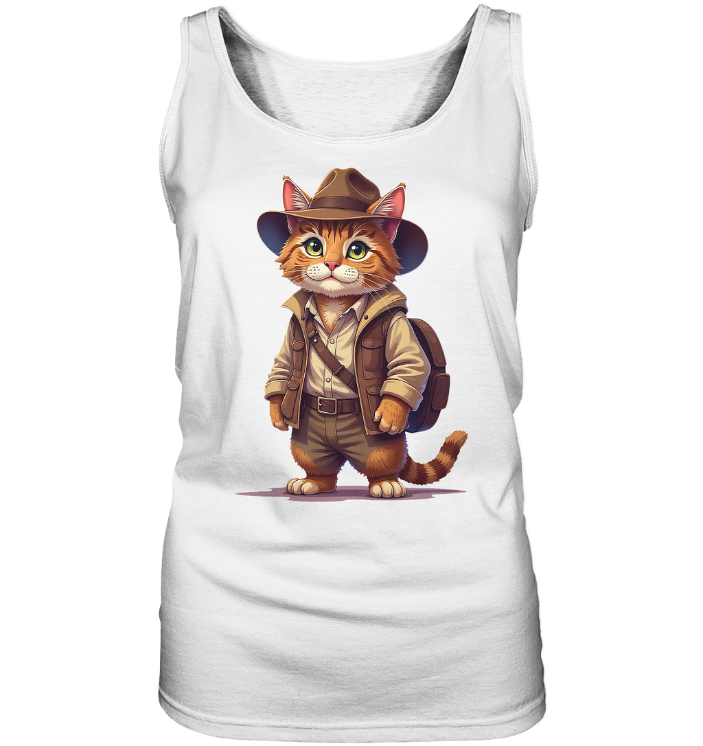 Abenteurer Katze Cartoon  - personalisierbar - Ladies Tank-Top