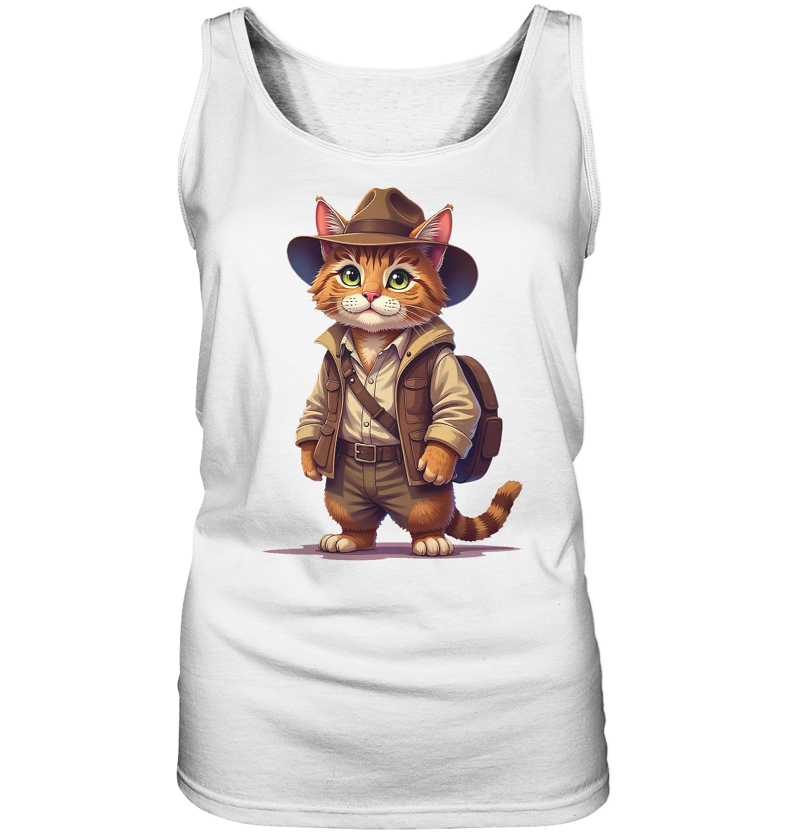 Abenteurer Katze Cartoon  - personalisierbar - Ladies Tank-Top