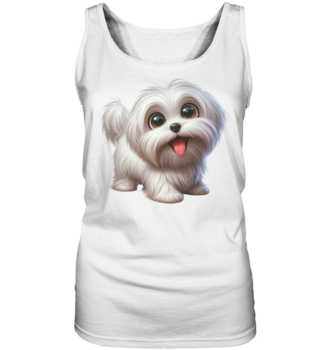 Malteser Hund Cartoon - personalisierbar - Ladies Tank-Top
