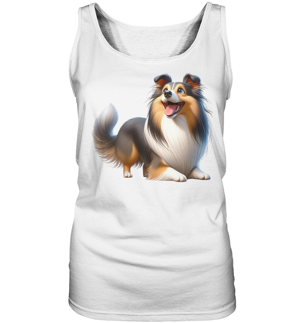 Shetland Sheepdog cartoon personalisierbar - Ladies Tank-Top