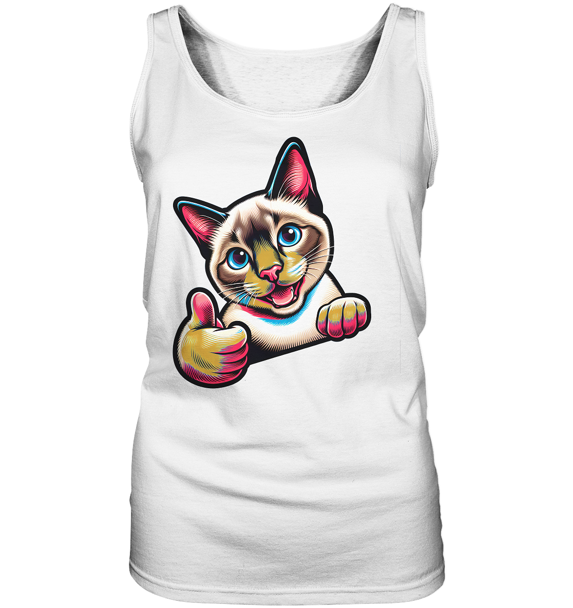 Siamkatze Pop Art - personalisierbar - Ladies Tank-Top