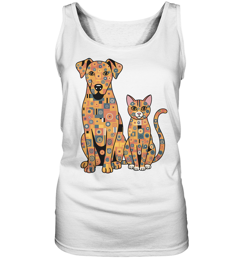 Illustration Hund und Katze in Klimt  Style - Ladies Tank-Top