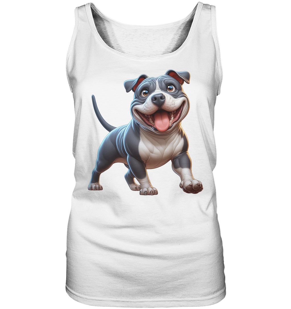 Pittbull Cartoon Hund personalisierbar - Ladies Tank-Top