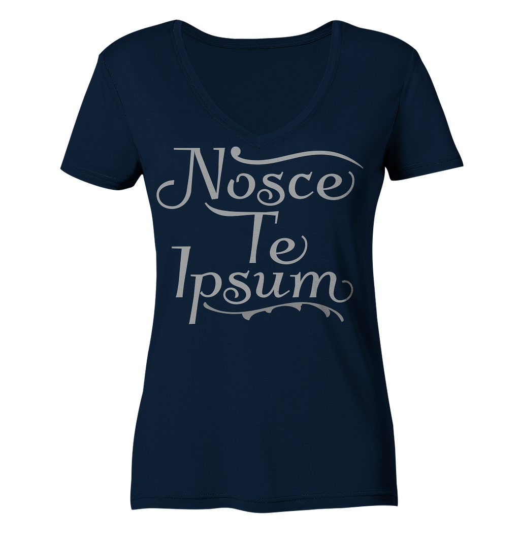 Nosce Te Ipsum – Erkenne dich selbst, Latein  - Ladies V-Neck Shirt
