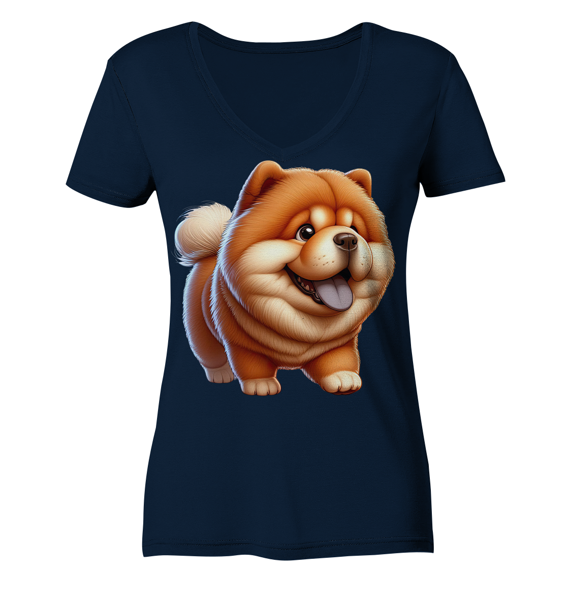 Chow Chow Cartoon Hund - personalisierbar - Ladies V-Neck Shirt