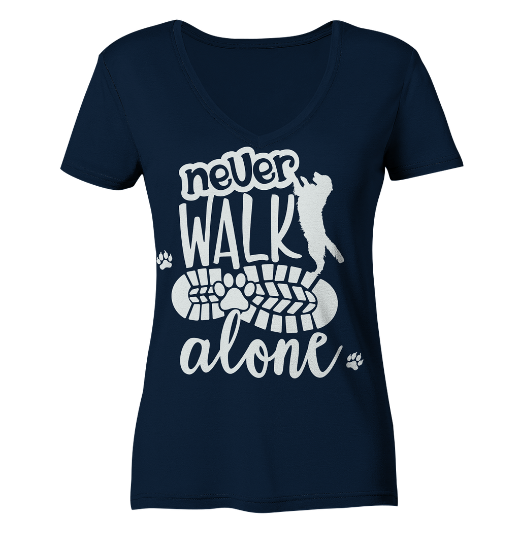 Hundefreunde You never walk alone - personalisierbar - Ladies V-Neck Shirt