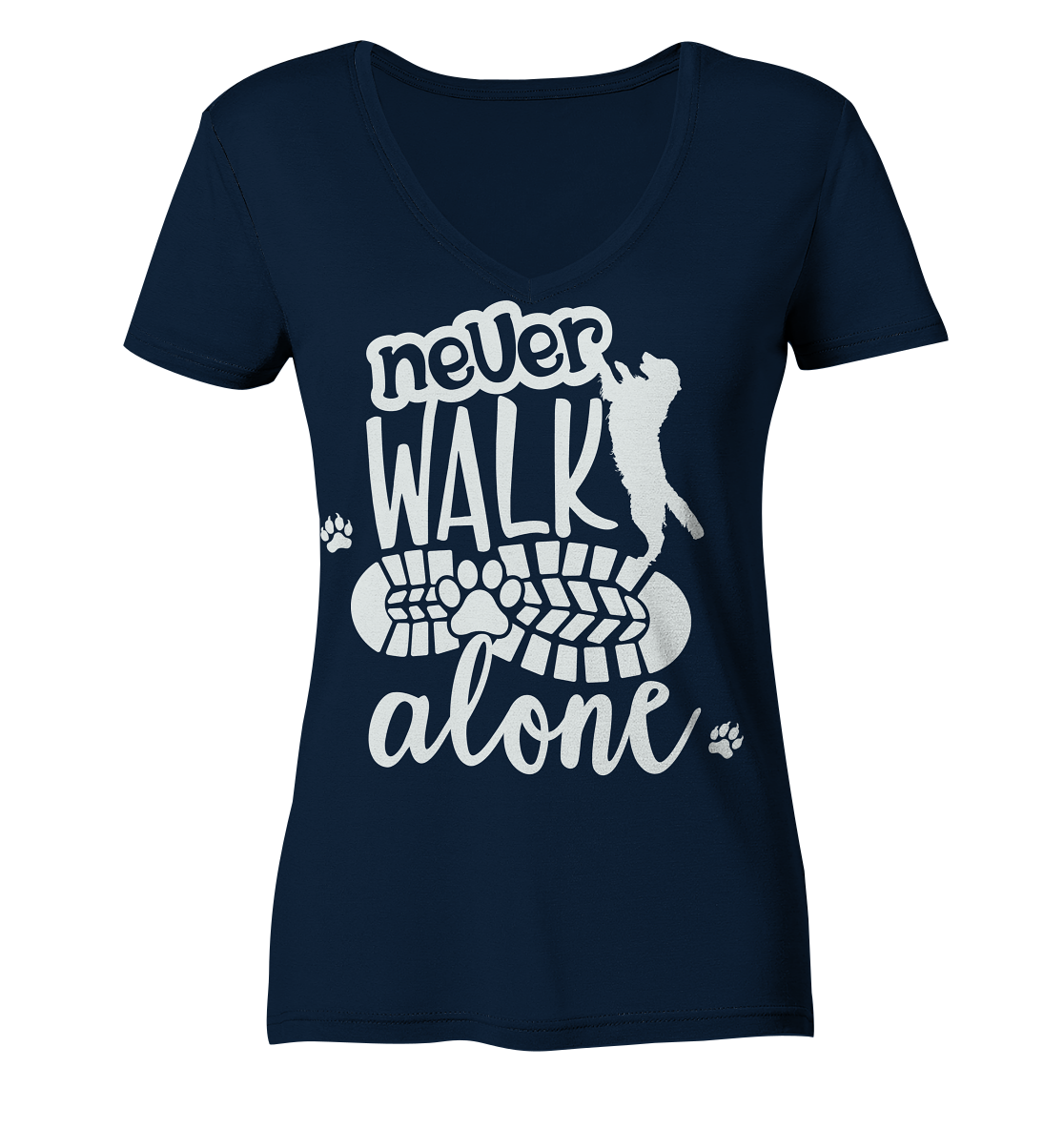 Hundefreunde You never walk alone - personalisierbar - Ladies V-Neck Shirt
