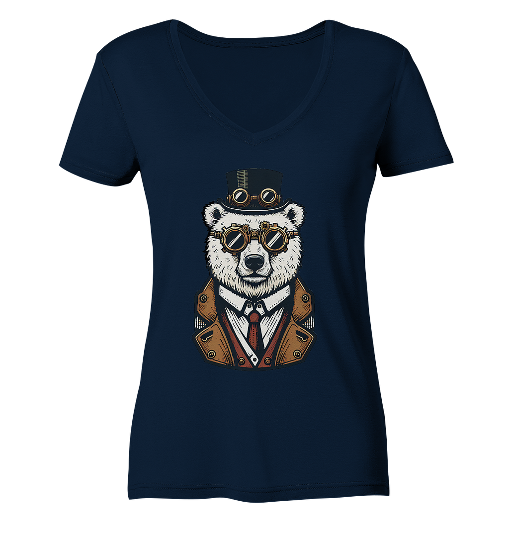 Eisbär Steampunk Polar Bear  - Ladies V-Neck Shirt