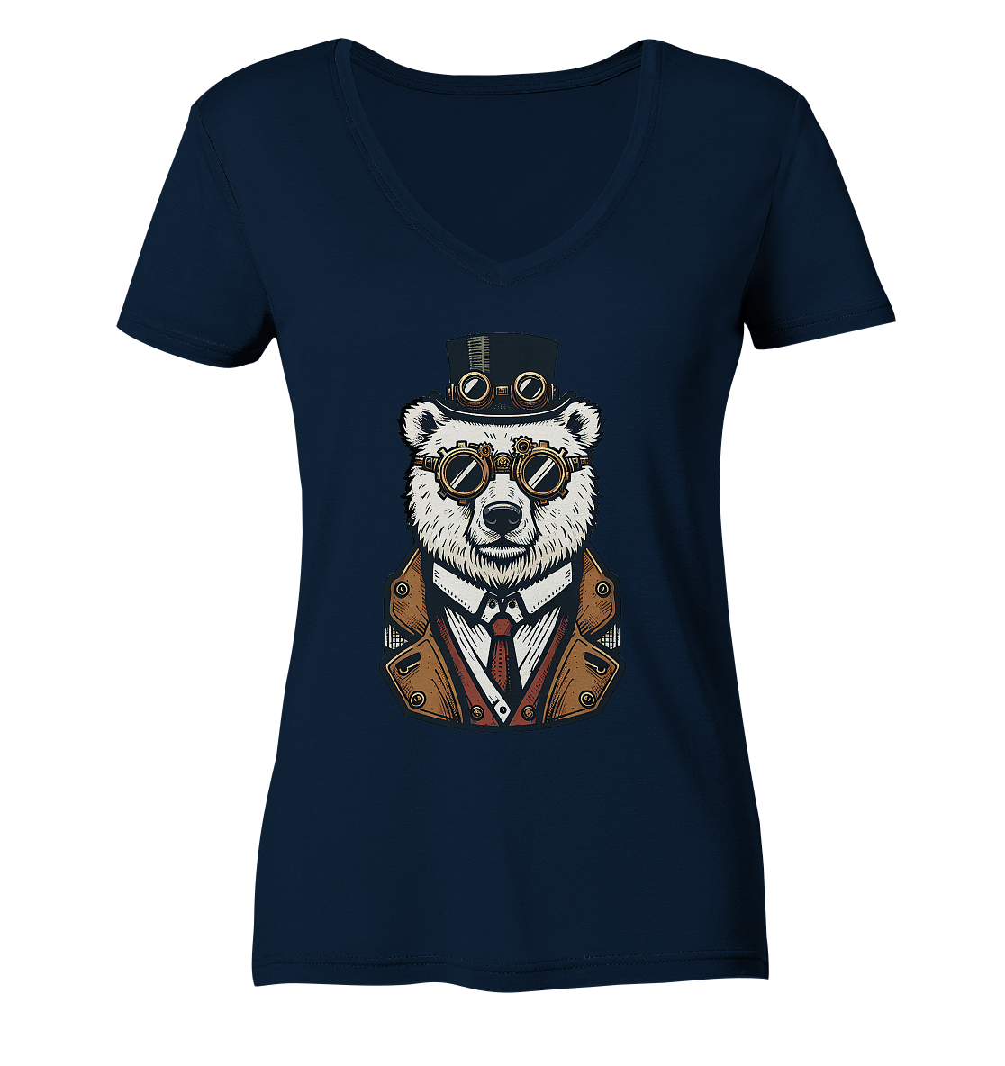 Eisbär Steampunk Polar Bear  - Ladies V-Neck Shirt