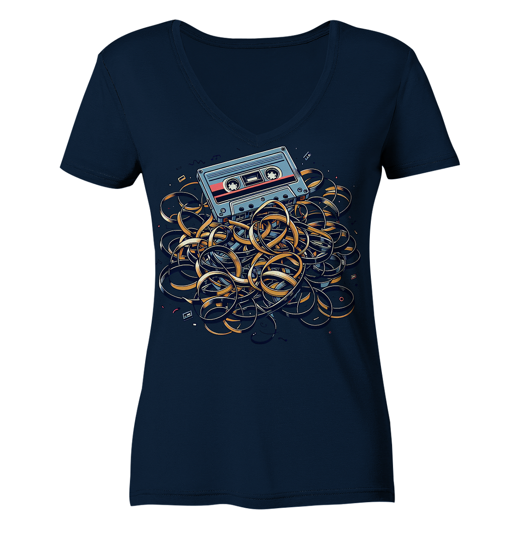 80s Kasettentape - Ladies V-Neck Shirt