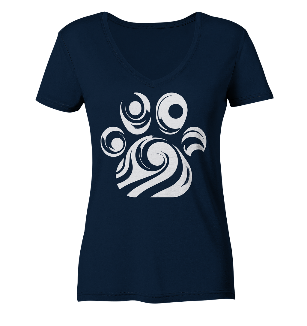 Pfote Design modern und abstrakt - Ladies V-Neck Shirt