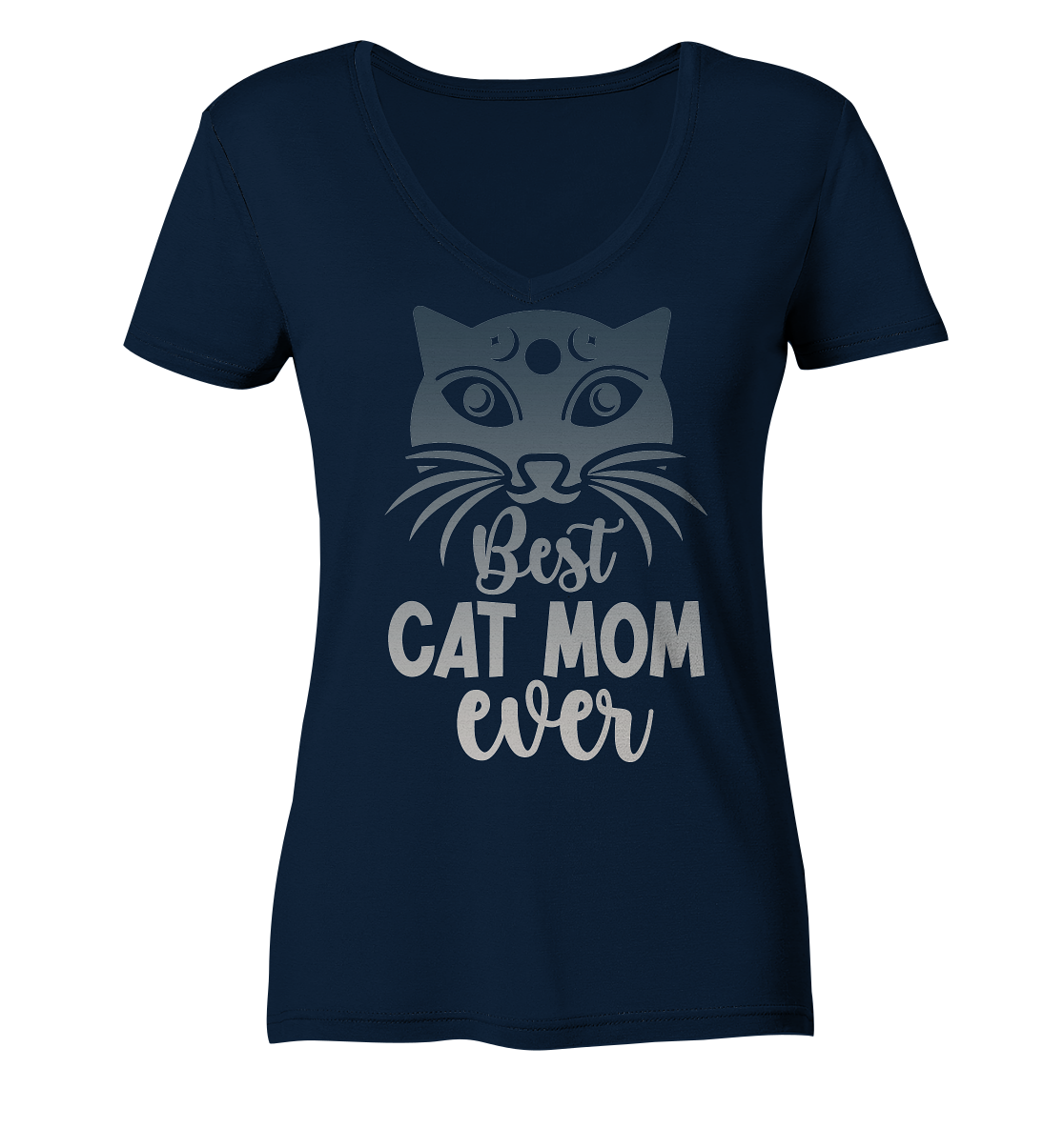 Best Cat Mum ever personalisierbar - Ladies V-Neck Shirt