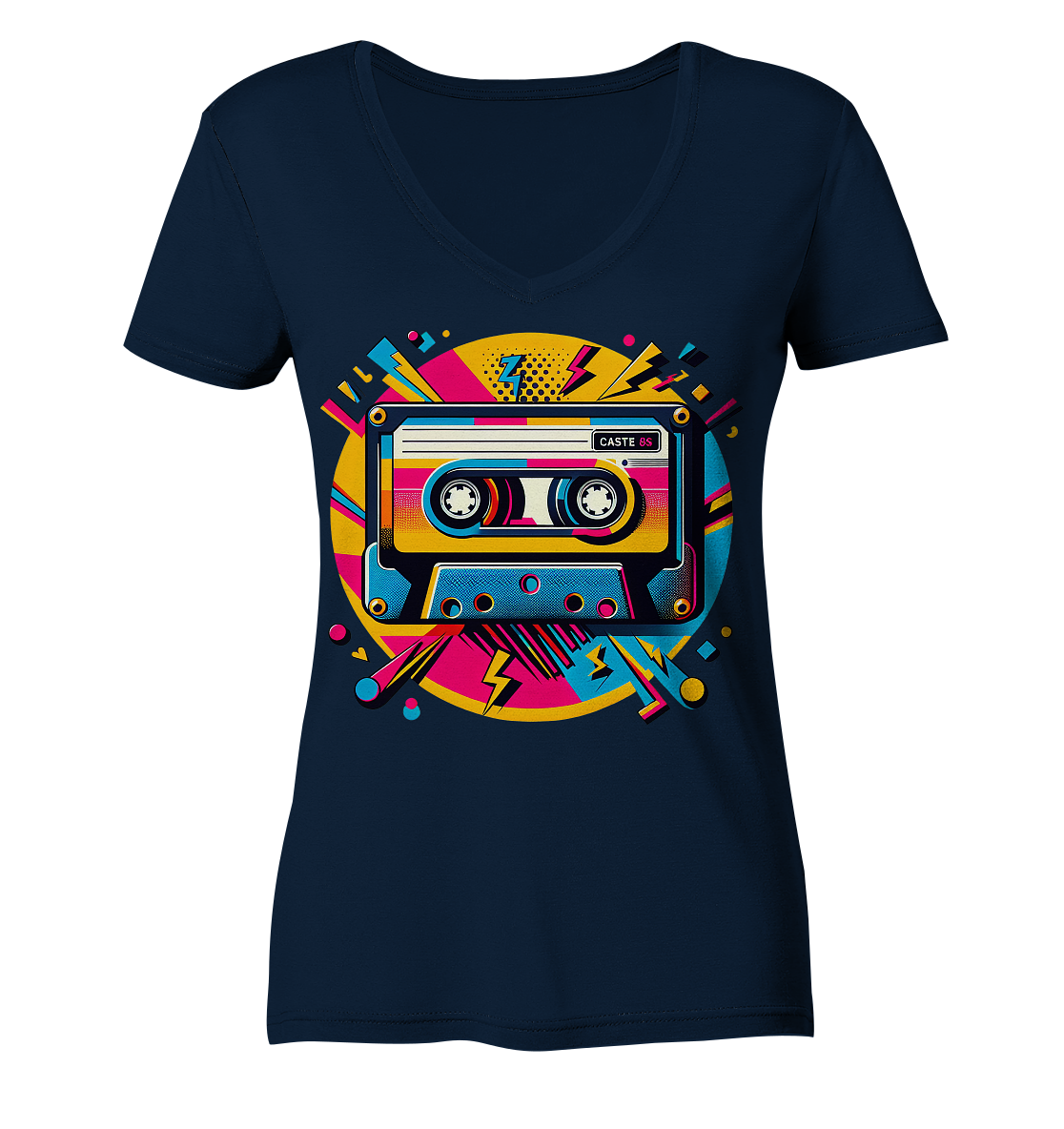 80s Kasettentape - Ladies V-Neck Shirt