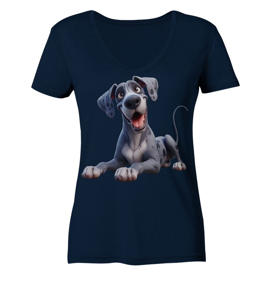 Dänische Dogge - personalisierbar - Ladies V-Neck Shirt