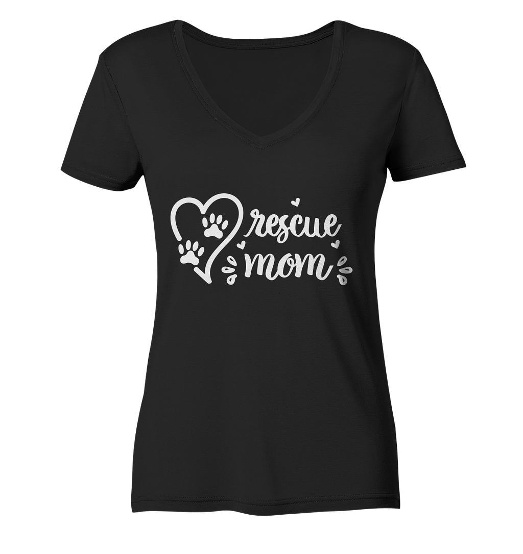 Rescue Mom - Personalisiert - Ladies V-Neck Shirt