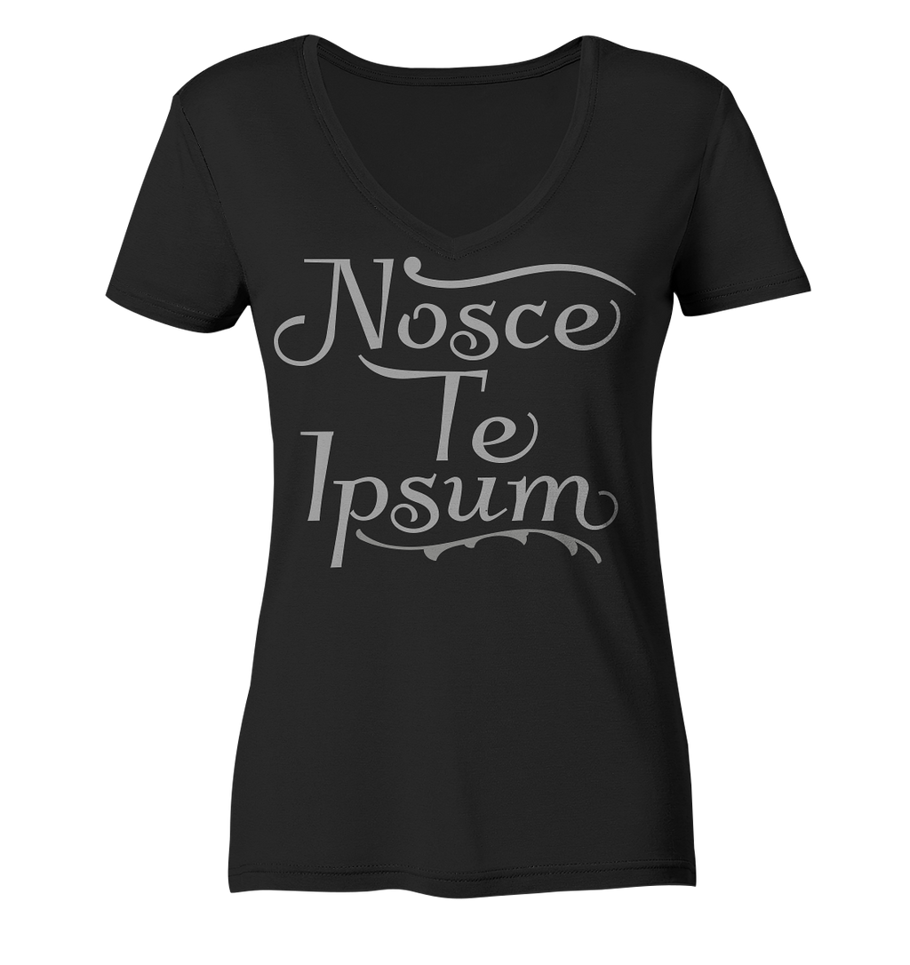 Nosce Te Ipsum – Erkenne dich selbst, Latein  - Ladies V-Neck Shirt